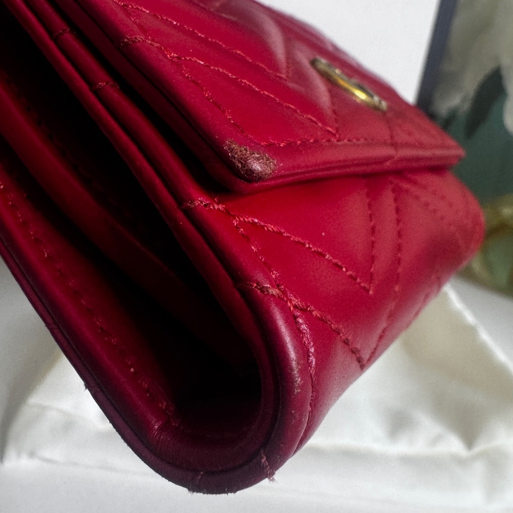 Gucci Red Quilted Leather Wallet - Picture 4 of 14